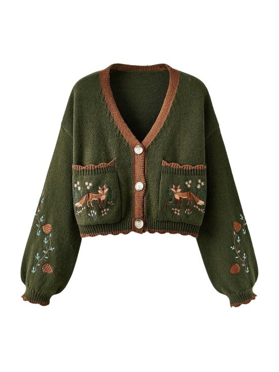Other - Women's Fall Cropped Cardigans Cottage Core Button Up Boho Sweater